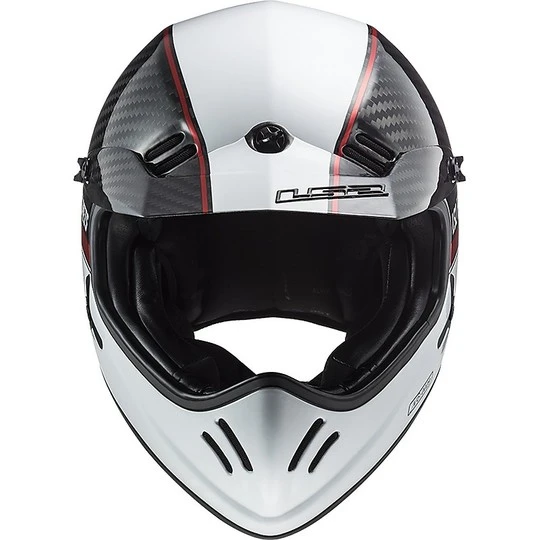 Off Road Carbon Motorcycle Helmet Ls2 MX471 XTRA C Yard White Red 13 Off Road Carbon Motorcycle Helmet Ls2 MX471 XTRA C Yard White Red - Image 11