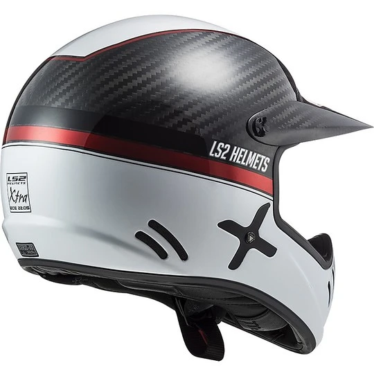 Off Road Carbon Motorcycle Helmet Ls2 MX471 XTRA C Yard White Red 12 Off Road Carbon Motorcycle Helmet Ls2 MX471 XTRA C Yard White Red - Image 10