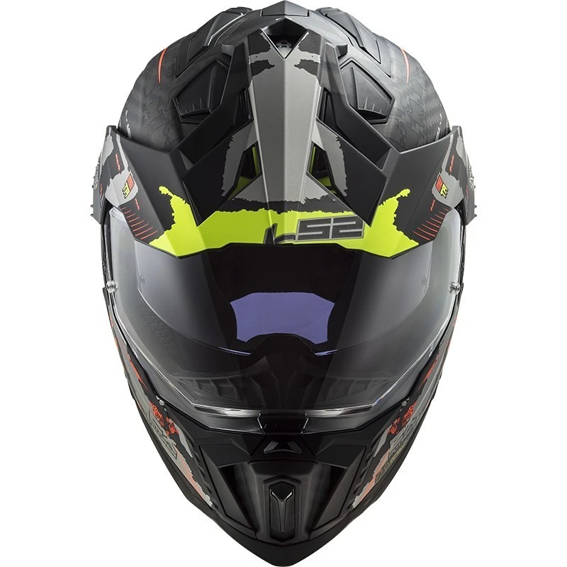 Off Road Touring Motorcycle Helmet In Carbon Ls2 MX701 Explorer C Extend Matt Fluo Yellow 6 Off Road Touring Motorcycle Helmet In Carbon Ls2 MX701 Explorer C Extend Matt Fluo Yellow - Image 4