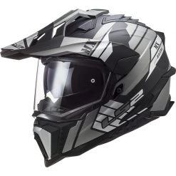 Off Road Touring Motorcycle Helmet In HPCF Ls2 MX701 Explorer ATLANTIS Matt Titanium