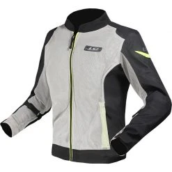 Summer Motorcycle Jacket Ls2 Airy CE Lady Perforated Gray Black Yellow Fluo